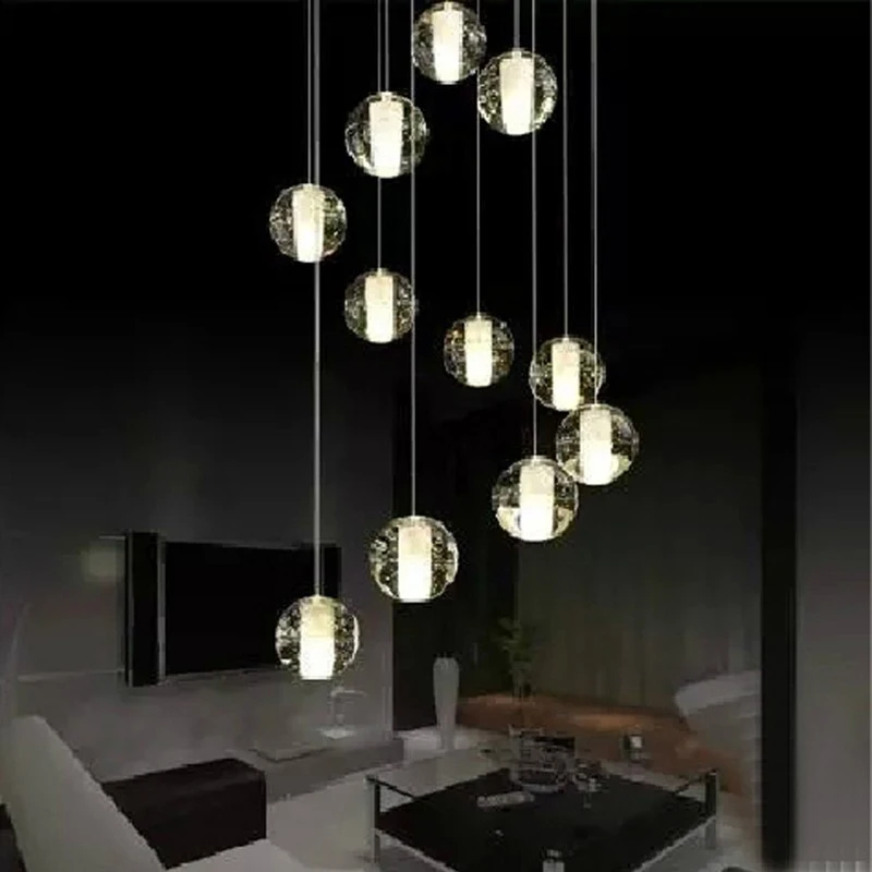 Buy modern led crystal pendant lamp multi light linear