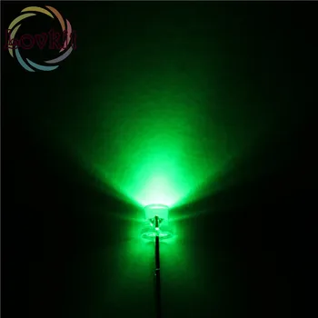 

100pcs 3MM Flat Top Green leds Urtal Bright Wide Angle light Emitting Diode Electronic Components High Quality Retail Wholesale