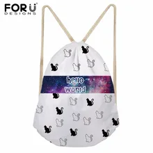 FORUDESIGNS/женская сумка для хранения, Студенческая сумка на шнурке, маленькая Полиэфирная Сумка, Детский рюкзак, пакет Mochila Escolar 41*34 см