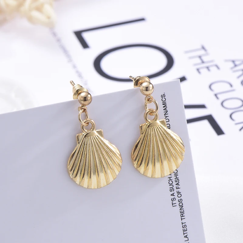 

2019 New DIY Sea Shell Pendant Earrings Women Brincos Handmade Earrings Statement Gift Jewelry Bohemian Fashion Jewelry Gifts