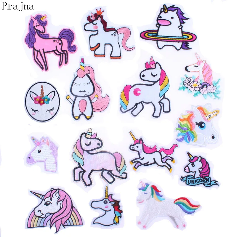 

Prajna Cat Unicorn Wings Horse Patch Iron Sewing Cartoon Iron On Patches Moon Bunny Embroidered Patches For Clothes Stripe Badge