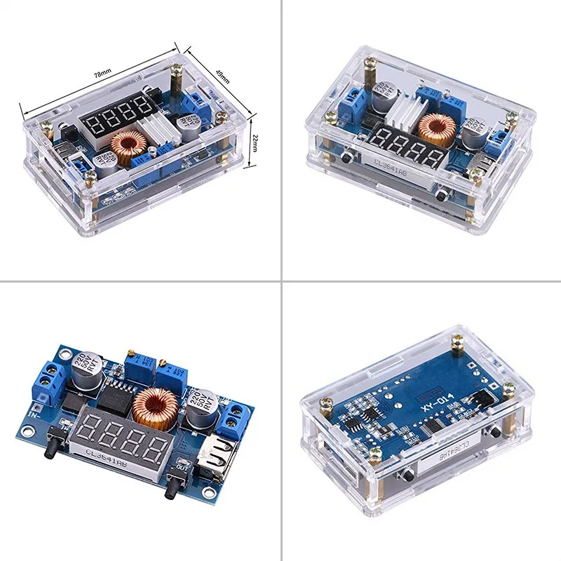 DC-DC Step Down Converter 5-36V to 1.25-32V 3.3v 12v 24v 5A Buck Voltage Regulated Power Supply+ LED Voltmeter+case