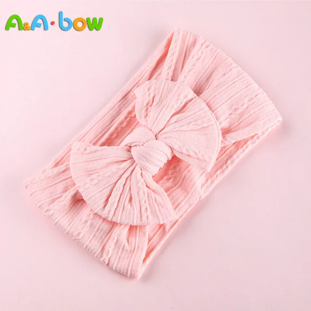 1pcs Cable Knit Nylon Bow Headwrap, One size fits all nylon headbands, wide nylon headbands, baby headbands, Knot bow headwear A2NSNSFB-9592-11