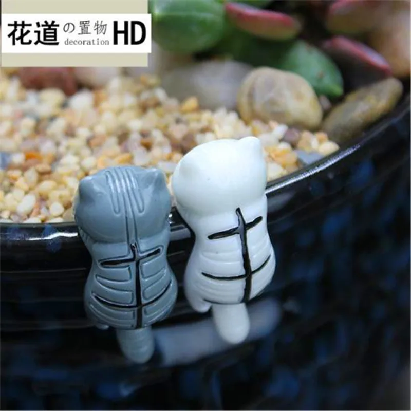 Mini cartoon animal 38mm Cheese cat DIY resin small ornaments Moss microlandscape Decoration Christmas gift free shipping | Дом и сад