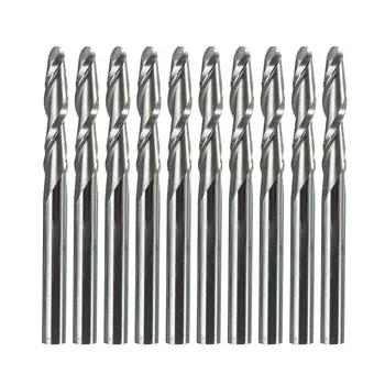 

10pcs 1/8" 3.175mm Cnc Bits Double Flute Spiral Router Carbide End Mill Cutter Tools 3.175 x 17mm