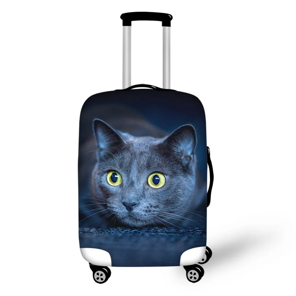 Foruдизайн милый кот чемодан с надписью чехол русский синий кот эластичный хлопчатобумажная дорожная сумка Чехлы для 18-30 дюймов чемоданы