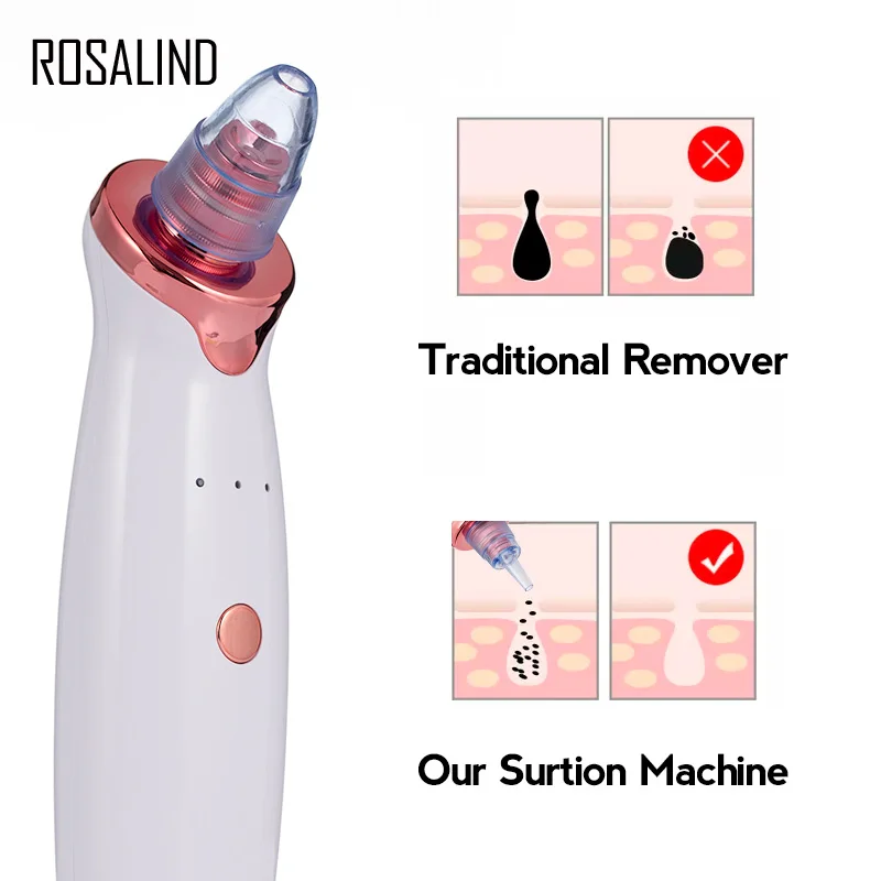 

ROSALIND Blackhead Remover Vacuum Cleaner With USB Charging Black Dot Facial Pore Cleaner Pimple Skin Spot Remover Care Tools