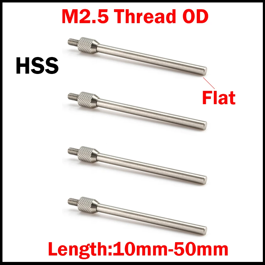 

1mm 1.5mm 2mm 3mm OD M2.5 Thread 10mm 20mm 30mm Measure HSS Micrometer Pin Flat Head Dial Test Indicator Guage Tip Probe