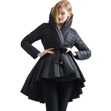 Новое поступление пуховик женский зимний модный Асимметричный длинный зимний пуховик тонкий теплый пуховик