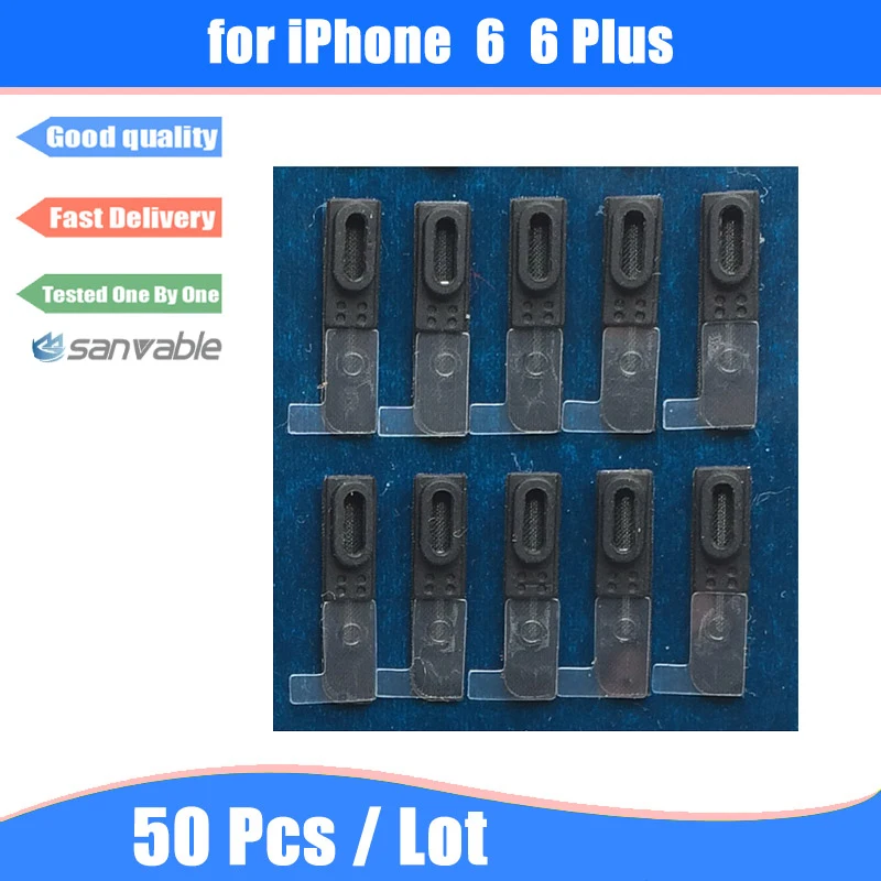 For iPhone 6 and Plus 50pcs/lot High Quality Adhesive Earpiece Ear Speaker Anti Dust Screen Grill Mesh with Rubber Gasket | Мобильные