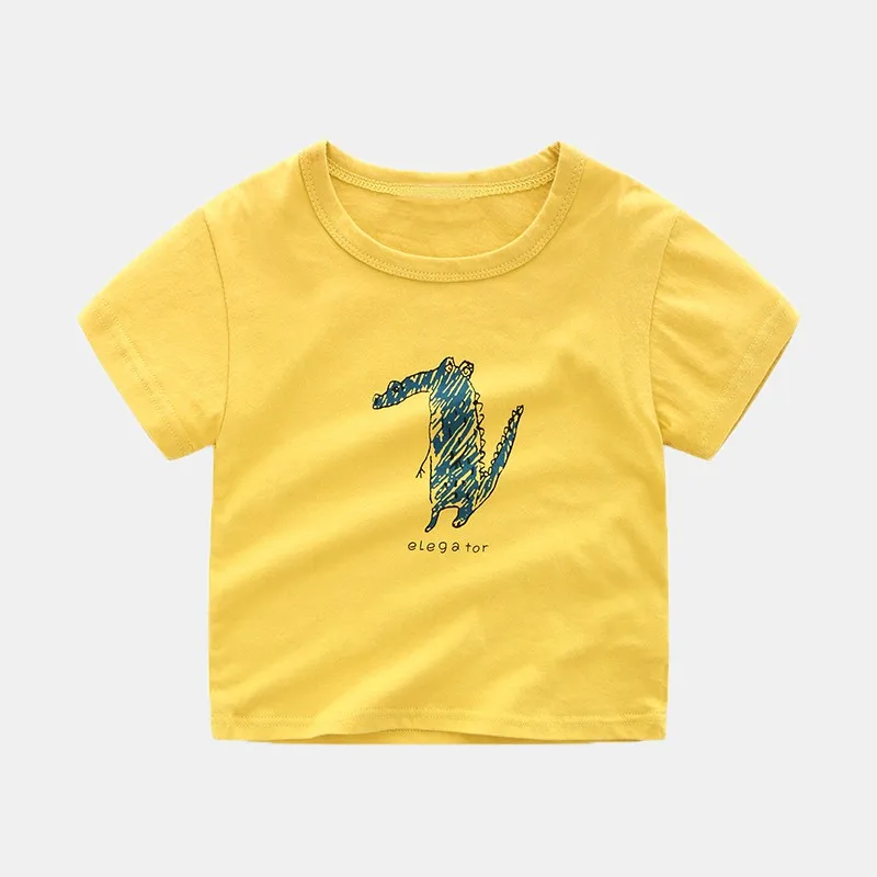COOTELILI Cute Animal Dinosaur Girls Tops Kawaii Pattern Boys Clothes Summer Short Sleeve Boys T-Shirt Children's Cartoon Shirts (15)