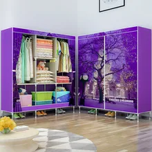 Double Pole Clothing Closet Dress Rack Bedroom Storage Organizer Cabinet Portable Folding Cloth Wardrobe for Home Furniture цена Double Pole Clothing Closet Dress Rack Bedroom Storage Organizer Cabinet Portable Folding Cloth Wardrobe for Home Furniture цены онлайн