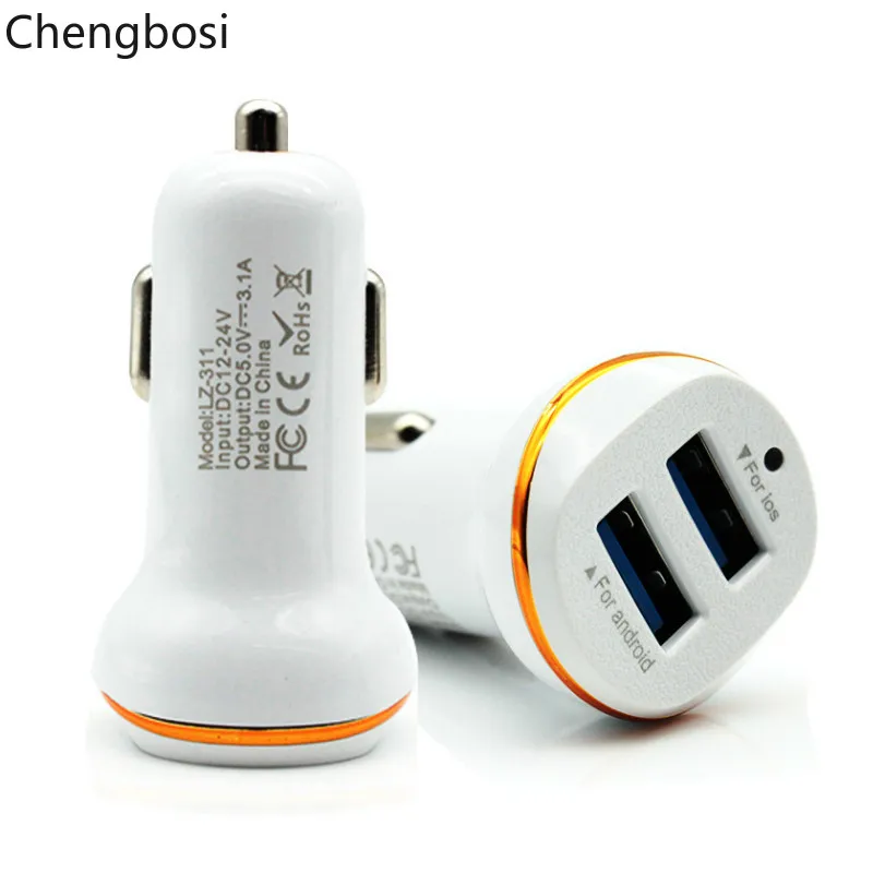 

2 USB Car Charger Output 5V 3.1A Max Fast Charging Power Charger Adapter for Samsung Xiaomi Huawei Mobile Phones Car-charger