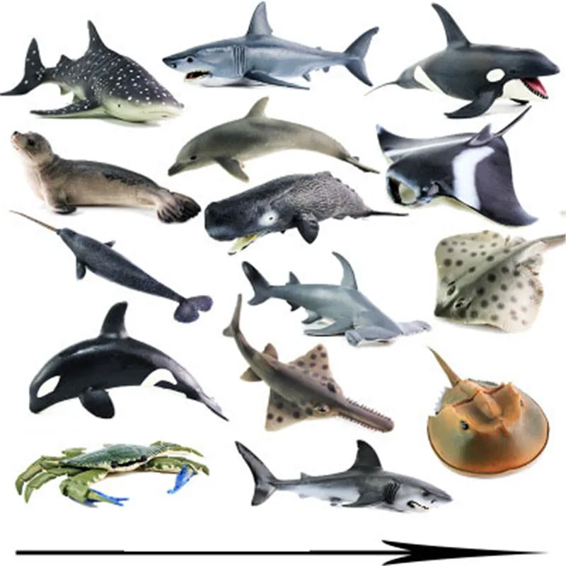 

Styls Action&Toys Figure Ocean Marine World Animal Sea Life Shark Whale Dolphin Fish Collection Model Doll For Children Gift