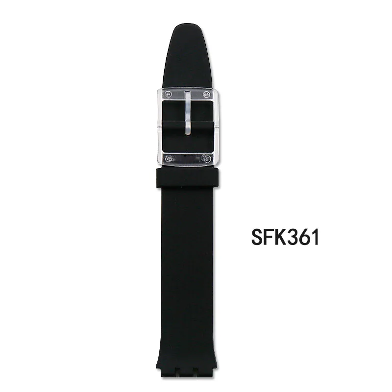 Silicone strap buckle buckle watch accessories for Swatch skin flap SFK397SFK360SFK361 sports waterproof ladies strap watch band