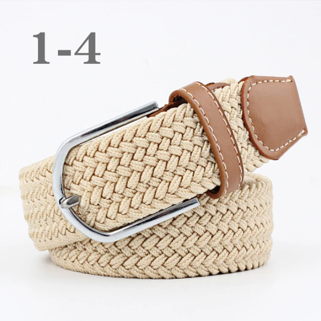 ZLD 60 Colors Female Casual Knitted Pin Buckle Men Belt Woven Canvas Elastic Expandable Braided Stretch Belts For Women Jeans 47