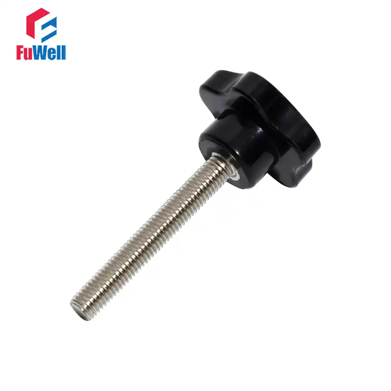 M10 Male Thread Star Knob Clamp With Plate Bakelite 40mm Head Plum