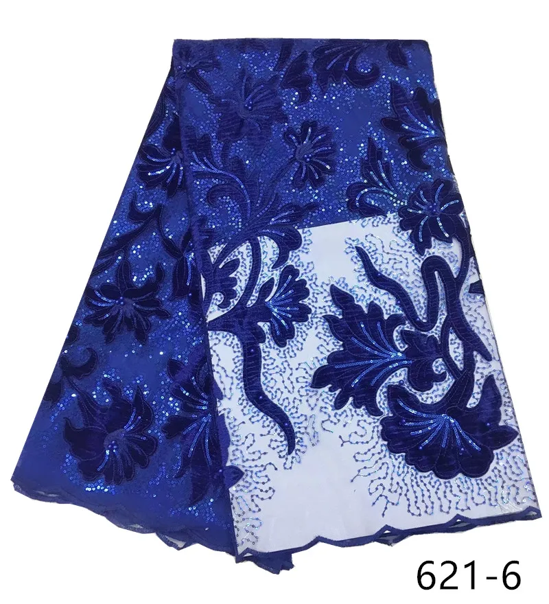 

2019 African Sequined lace High Quality French Lace Fabric With Beads African Lace Fabric For Nigerian Wedding Dress