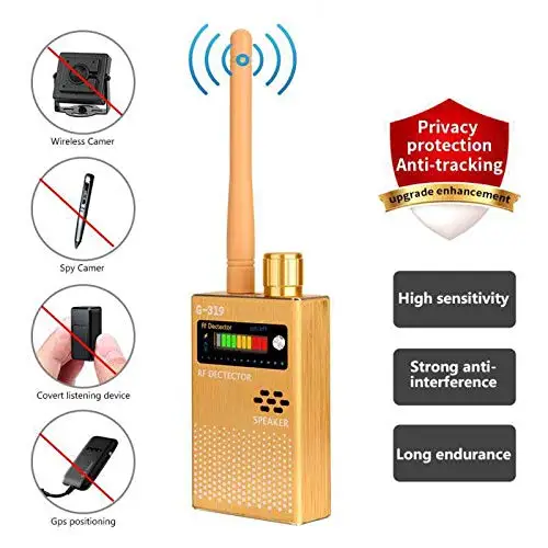 

Wireless RF Signal Detector Cell Phone Detector Full Range Signal Bug Detector Finder GSM Device1-8000 MHz G319