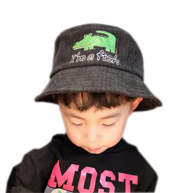 

Free Shipping Bucket Hats For Kids Summer Sun Cap Children Breathable Fishing Hat Cute Panama Bucket Cap