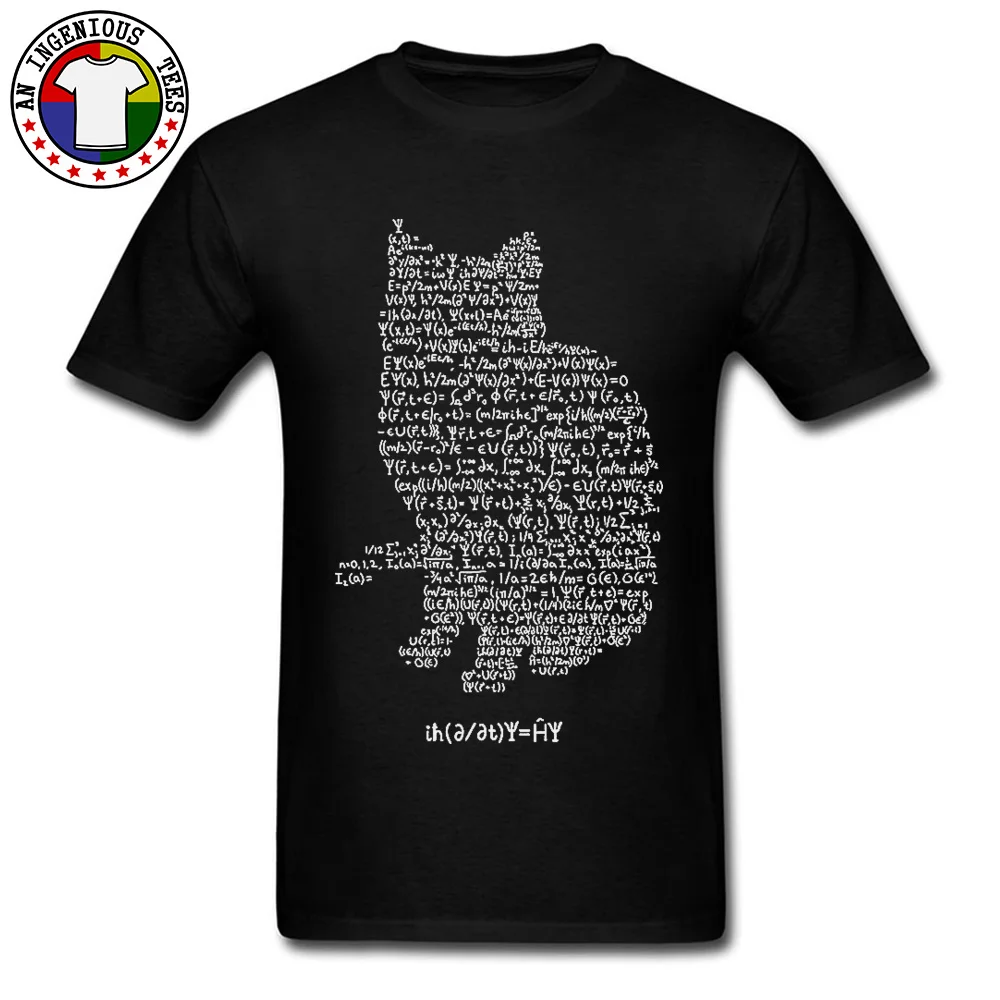 Normal Short Sleeve Tops Tees Fall Round Neck 100% Cotton Male T-Shirt SchroedingerCat- Normal Tops Tees Fashionable SchroedingerCat- black