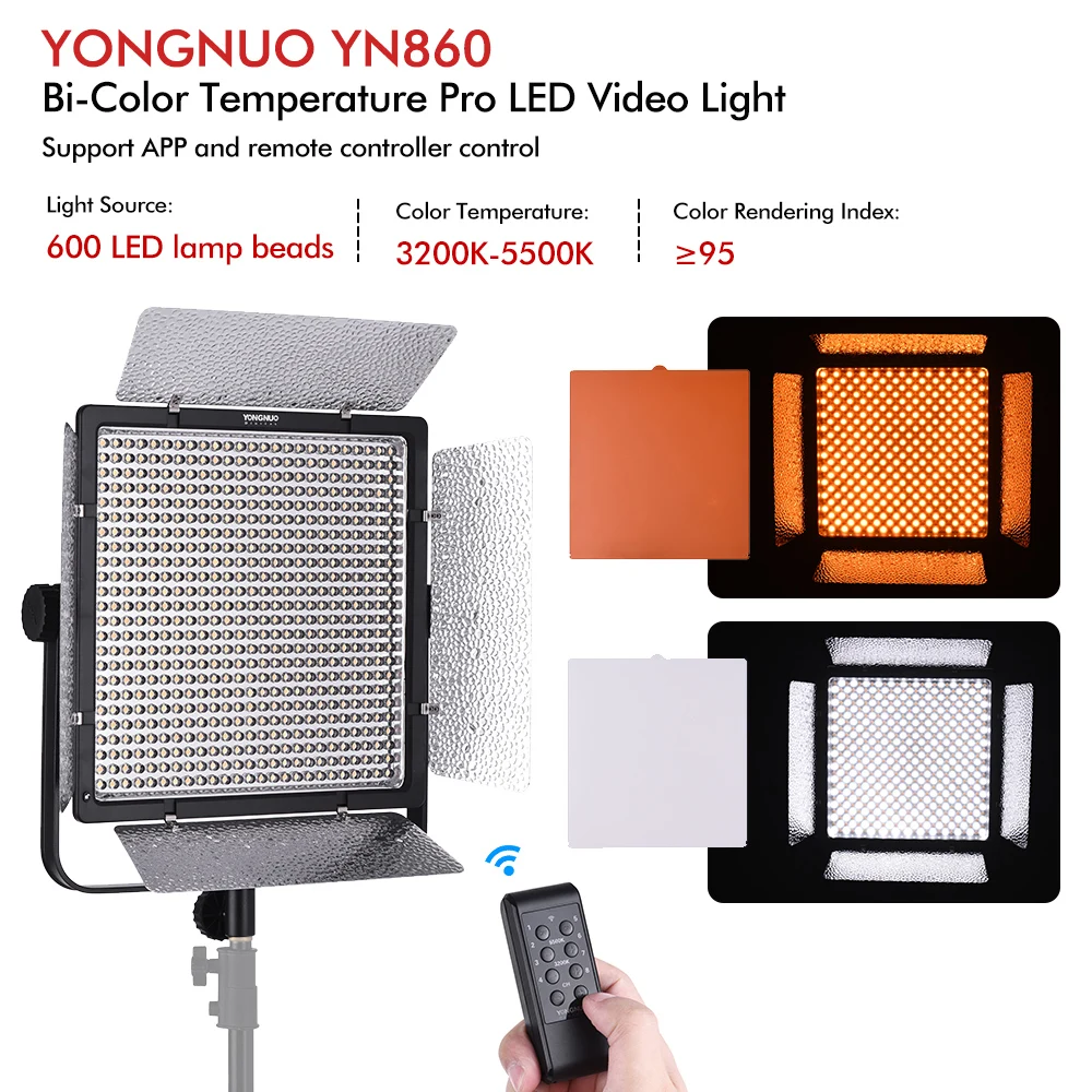 YONGNUO-YN860-3200K-5500K-Bi-Color-Temperature-Pro-LED-Video-Light-Fill-Light-CRI-95-w (2)