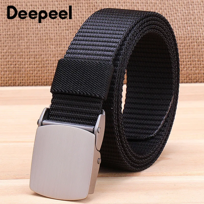 Deepeel 1 шт. 3*100-125 см нейлоновый открытый ремень унисекс качественный сплав пряжка холст автоматические стили обвязки серый нейлон Мужской ремень YB066