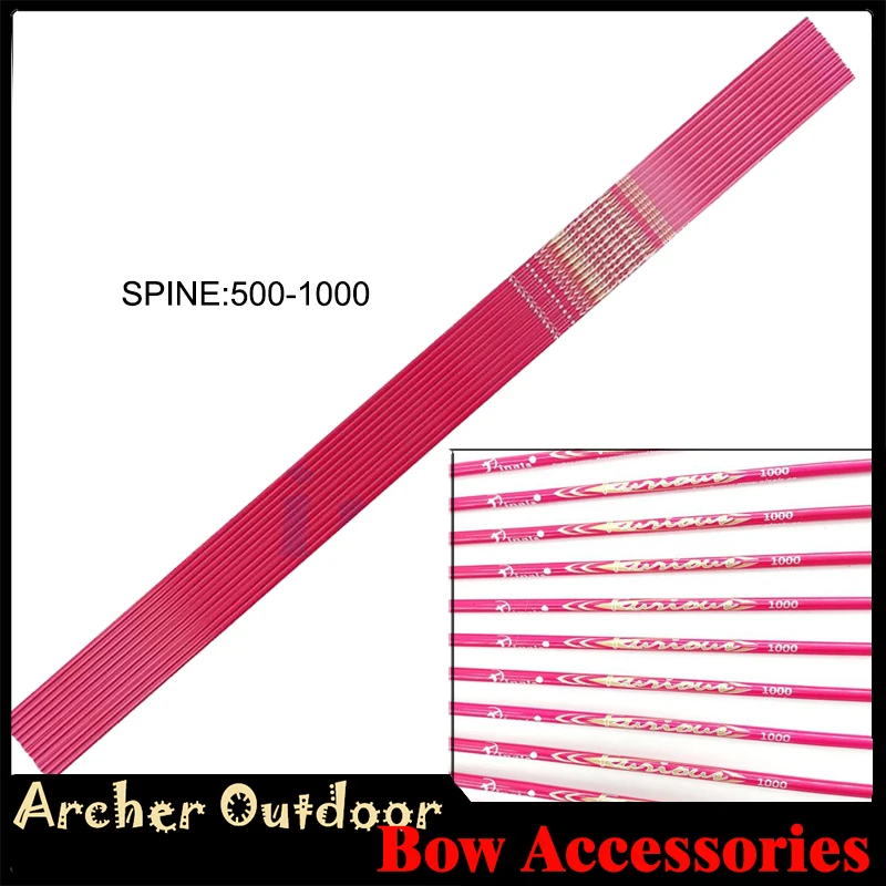 

6/12 Spine 500 600 700 800 900 1000 Pink Pure Carbon Arrow Shafts ID 4.2mm 30inch Compound Recurve Bow Hunting Shooting Archery