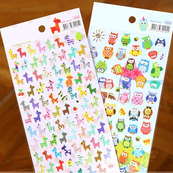 

Owl Giraffe Print Memo Sticker Cute Drawing Market Diary Transparent Scrapbooking Calendar Album Deco Sticker