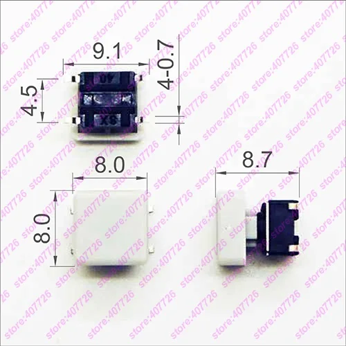 10 шт. 6X6X7,3 мм(H = 8,7 мм с крышкой) 4PIN DIP& SMD Мгновенный Такт Кнопка Верхняя квадратная головка тактические ключи переключатель мини кнопка