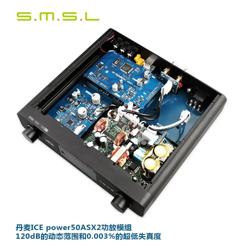 SMSL A6 Hi-Fi DSD512 Цифровой усилитель с ICEPOWER 50AS* 2 SE Поддержка модуля PCM32Bit/384 кГц LP граммофон PHONO/CD вход