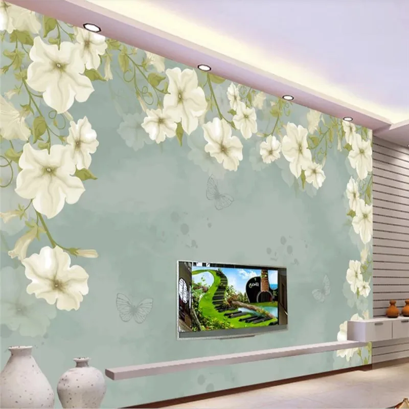 Свежий Европейский стиль цветочный фон со старой стеной на заказ high-end росписи Фабрика, обои настенные Фотообои
