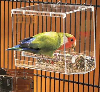 

Parrot blowout automatic feeder, bird feeder, food box anti-spray and anti-overflow Can be hung in a cage or outside the cage