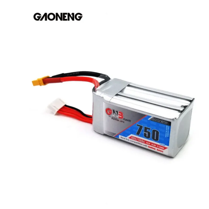 

Gaoneng GNB 750mAh 14.8V 4S 80C/160C Lipo battery with XT30 or XT60 Plug for FPV Racing Drone RC Drone Quadcopter helis parts