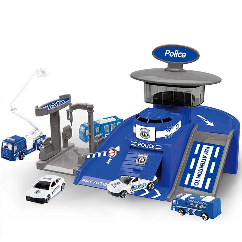 

Alloy Car Parking Lot Connectable Racing Track DIY Assemble Mininatures Parking Lot Model Building Kids For Toys Gifts