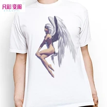 Hand Drawn Nude Angel With Wing T Shirt Inspired By Fantasy Sexy Art T-shirt Cool Novelty Tshirt Men Women Design Printed Tee