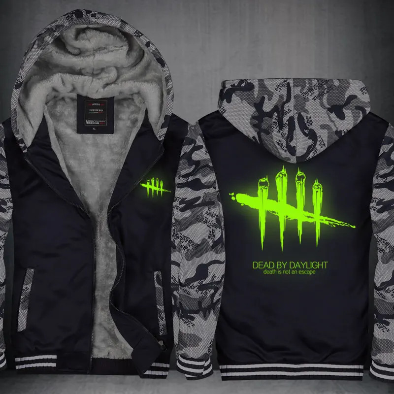 

Free Shipping Men Women Game Dead by Daylight Hoodie Luminous Zipper Cosplay Jacket Thicken Coat Sweatshirts Casual CM405