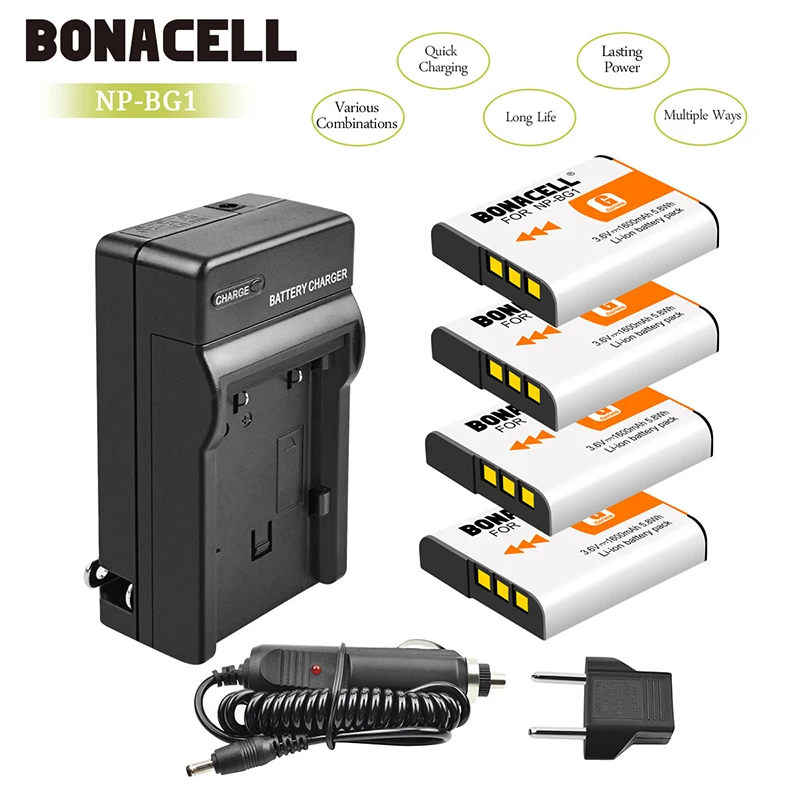 Bonacell 1600 мАч NP BG1 для Sony Аккумулятор Зарядное устройство DSC W/WX серии T100 T20 H3 H7 H9