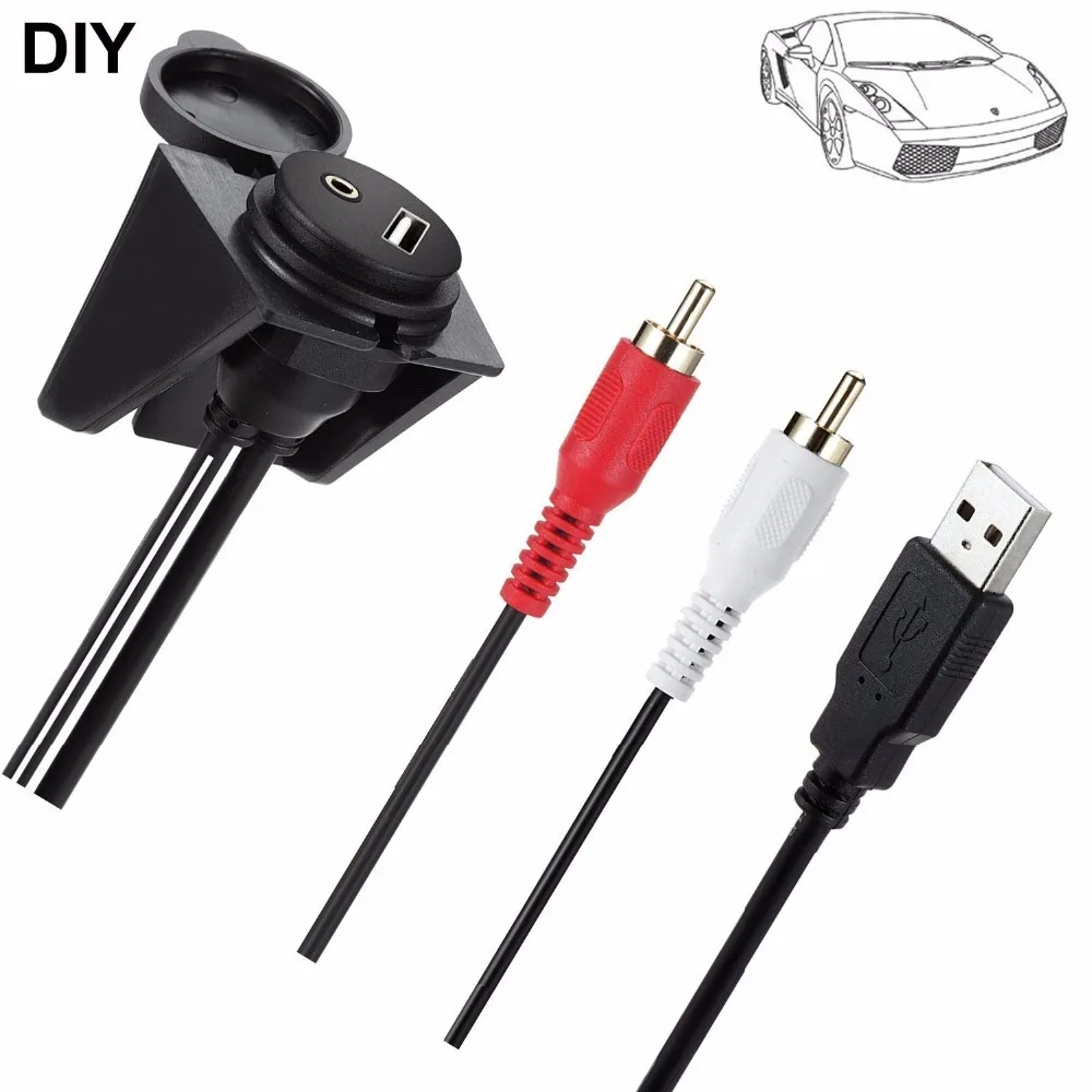Универсальный Удлинительный кабель для установки в автомобиль USB/Aux 2RCA|usb extension