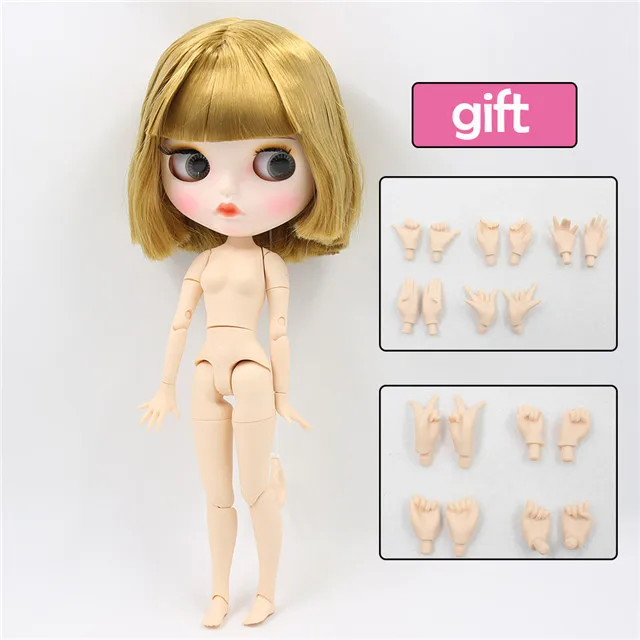 Фабрика blyth кукла bjd шарнир тела белая кожа bjd 30 см матовый лица резные губы с бровей индивидуальные лица - Цвет: white matte face