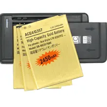 3x2450 мАч EB-BG357BBE Золото Замена Батарея+ Универсальный Зарядное устройство для samsung Galaxy ACE 4 SM-G357 G357 SM-G357FZ G357F