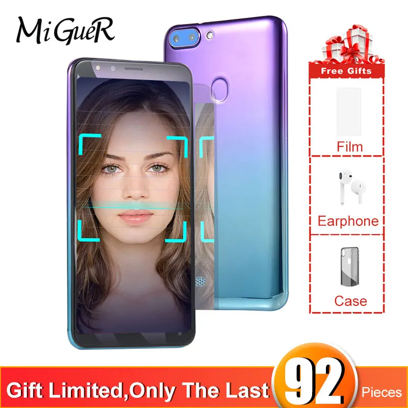 

MiGueR R15 PLUS 5.5''HD 18:9 Full Screen Face Recognition 512MB+4GB Android 6.0 MTK6572 Dual Core WCDMA 3800mAH Smartphone