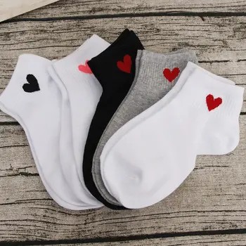

New Fashion Short Socks Womens Summer Girls Low Cut Socks Female Heart Cotton Ankle Socks For Dropshipping