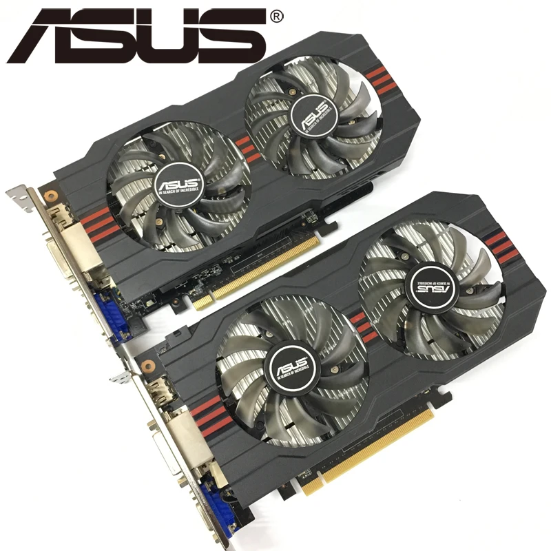 ASUS 2 штуки видеокарты GTX 750 Ti 2 Гб 128 бит GDDR5 видеокарты для nVIDIA Geforce GTX 750Ti используются VGA карты Hdmi Dvi