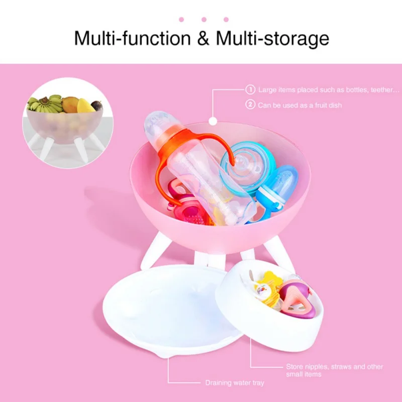 Prateleira de Armazenamento Rack de Secagem de Limpeza Mamadeira Escorredor Mamilo Mamadeiras Bebê Chupeta Alimentação Copo Titular 2020 6 High Quality Mamãe e Bebê