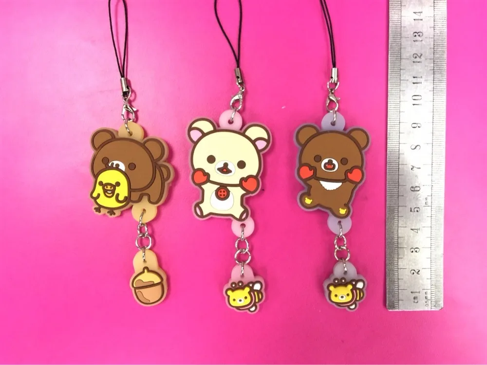 G499 Rilakkuma Original Japanese anime figure rubber Silicone sweet smell mobile phone charms keychain strap