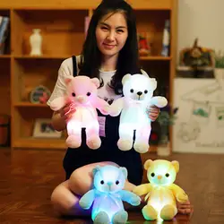 34 см светодиодный медведь мягкая плюшевая игрушка в виде животных День Святого Валентина отправить подруг Медведь Кукла рождественские