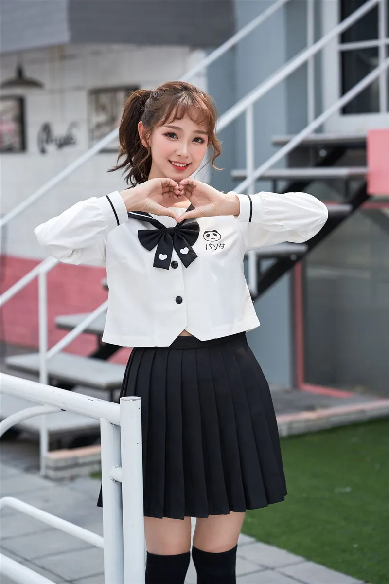 UPHYD Лидер продаж для девочек-подростков в Корейском стиле школьная униформа новый Демисезонный костюмы моряка JK японский студент костюмы
