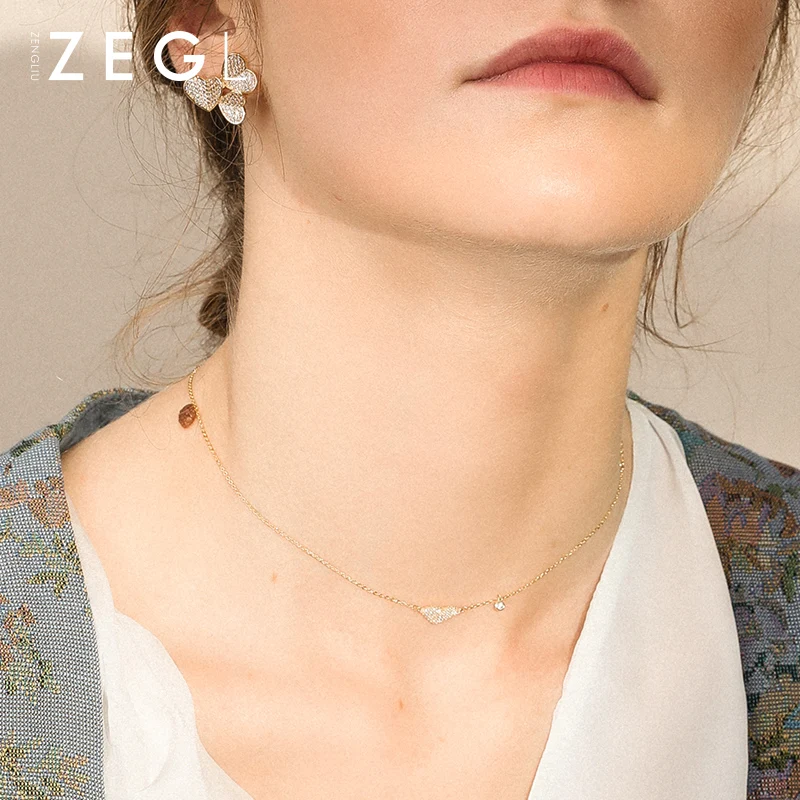 Женское ожерелье с подвеской ZEGL love простая цепочка для ключицы маленькие