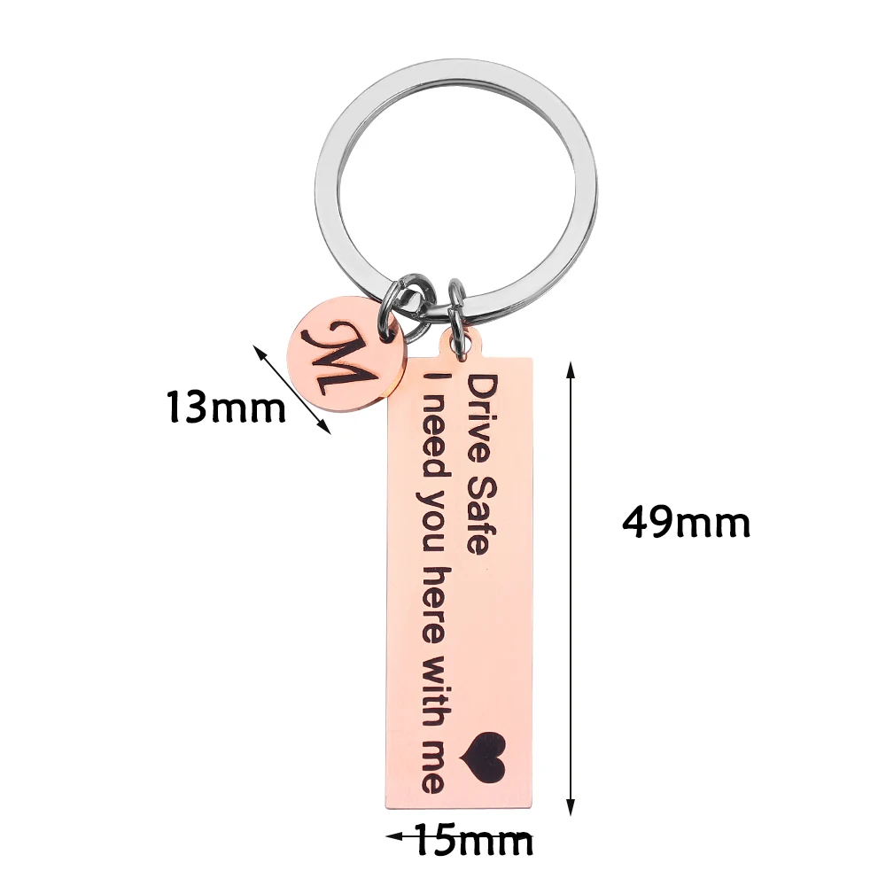 Drive Safe I Need You Here With Me Key Personalized Custom Keyring A-z 26  Letters Engraved Lover Women Valentine Gifts Keychain - Customized Key  Chains - AliExpress
